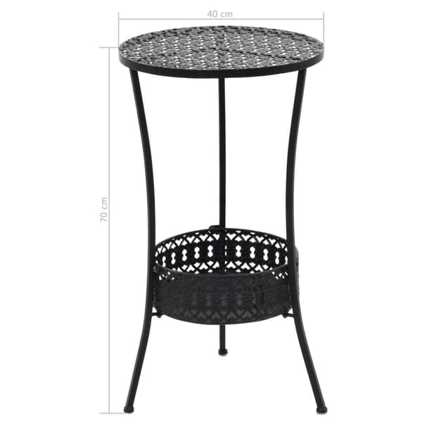 The Living Store Bistropöytä musta 40x70 cm metalli -  Ulkopöydät