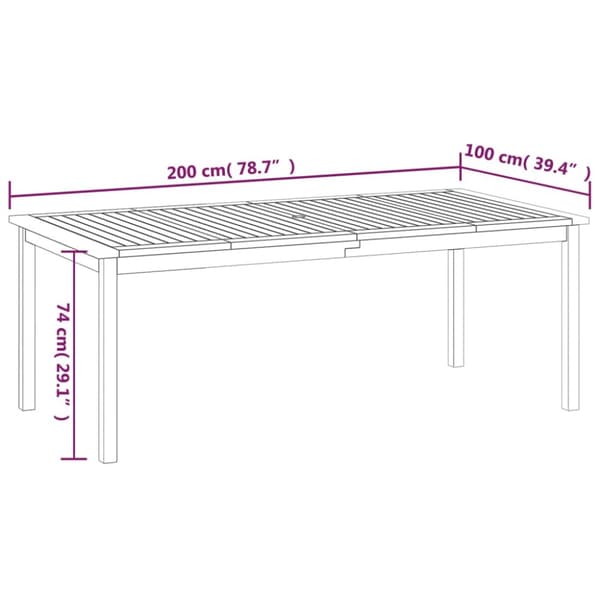 The Living Store havebord 200x100x74 cm massivt akacietræ -  Haveborde