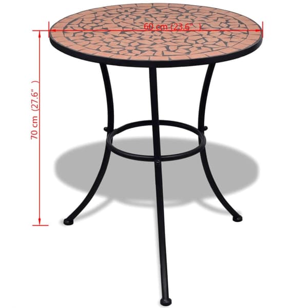 The Living Store Cafébord terrakotta 60 cm mosaik -  Utebord