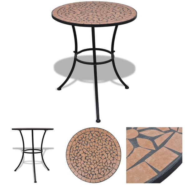 The Living Store Bistropöytä terrakotta 60 cm mosaiikki -  Ulkopöydät