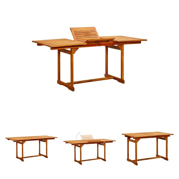 The Living Store havebord (120-170)x80x75 cm massivt akacietræ -  Haveborde