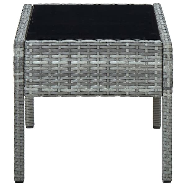 The Living Store havebord 75x40x37 cm polyrattan grå - Haveborde