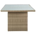 Miniatyrbillede 4 af 7: The Living Store havebord 200x100x74 cm glas og polyrattan brun -  Haveborde