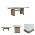 Miniatyrbillede 1 af 7: The Living Store havebord 200x100x74 cm glas og polyrattan brun -  Haveborde