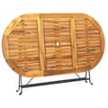 Miniatyrbillede 5 af 7: The Living Store havebord 160x85x74 cm massivt akacietræ oval -  Haveborde