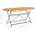 Miniatyrbillede 7 af 7: The Living Store havebord 160x85x74 cm massivt akacietræ oval -  Haveborde