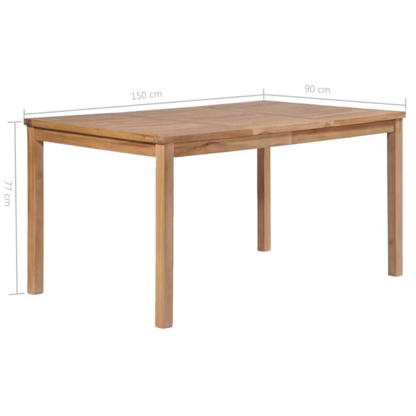 The Living Store havebord 150x90x77 cm massivt teaktræ - Haveborde