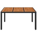 Miniatyrbillede 4 af 8: The Living Store havebord med træplade 150x90x75 cm polyrattan -  Haveborde