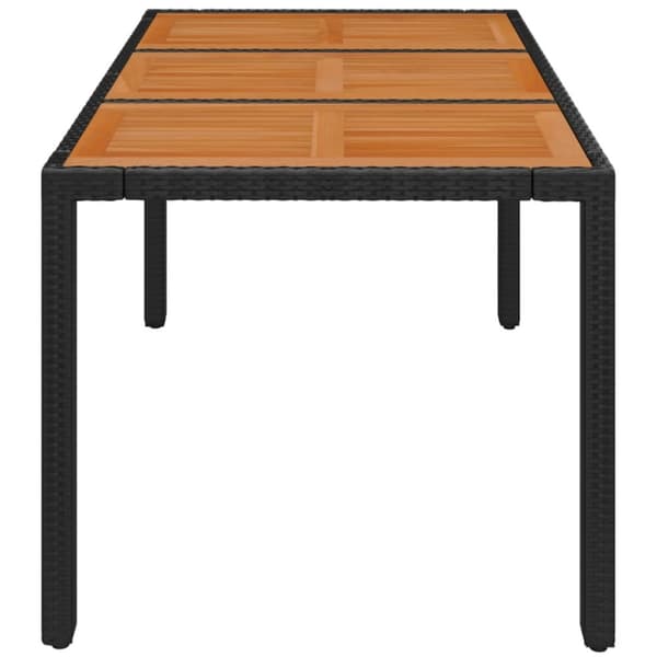 The Living Store havebord med træplade 150x90x75 cm polyrattan - Haveborde