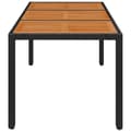 Miniatyrbillede 5 af 8: The Living Store havebord med træplade 150x90x75 cm polyrattan -  Haveborde