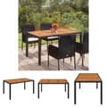 Miniatyrbillede 1 af 8: The Living Store havebord med træplade 150x90x75 cm polyrattan -  Haveborde