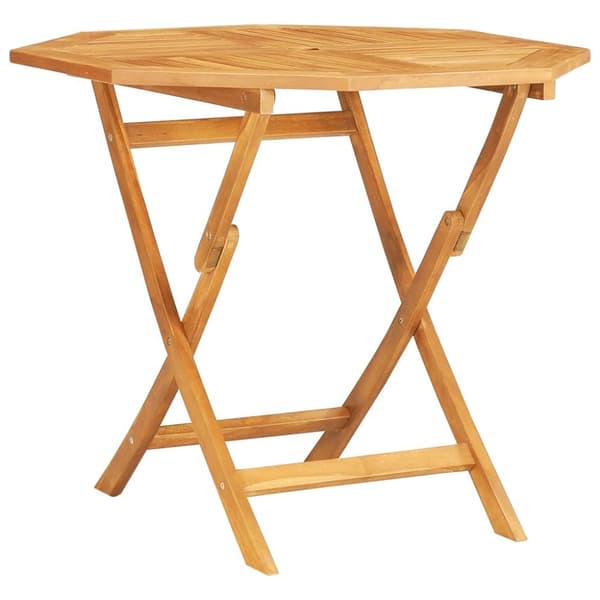 The Living Store Hopfällbart trädgårdsbord 85x85x76 cm massiv teak - Utebord