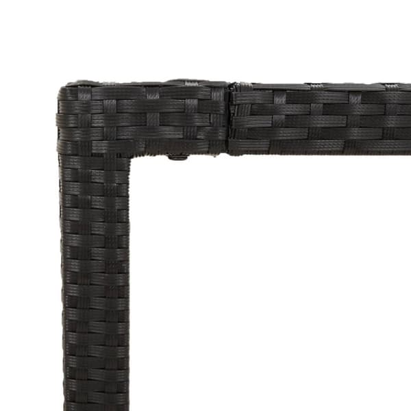 The Living Store havebord med glastop 150x90x75 cm polyrattan sort - Haveborde
