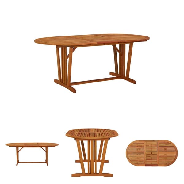 The Living Store havebord 200x100x75 cm massivt eukalyptustræ - Haveborde