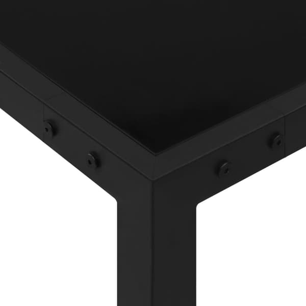 The Living Store havebord 130x130x72cm stål og glas sort - Haveborde