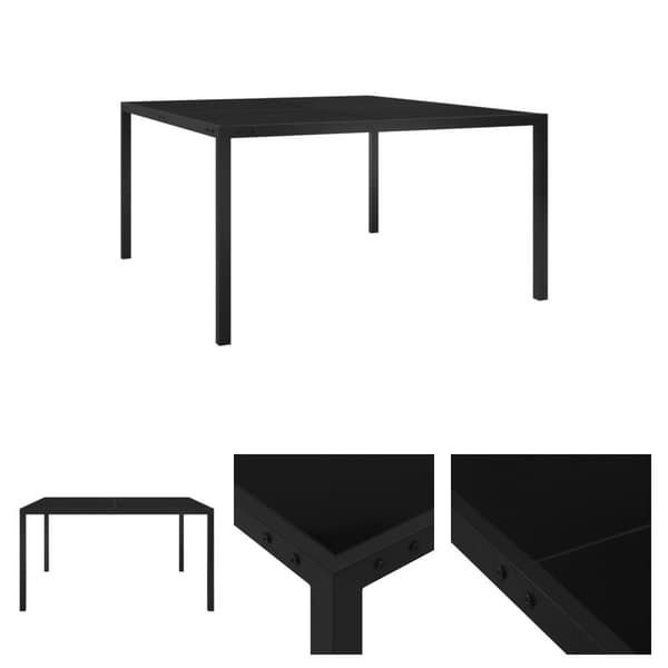 The Living Store havebord 130x130x72cm stål og glas sort - Haveborde