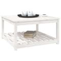 Miniatyrbillede 5 af 9: The Living Store havebord 82,5x82,5x45 cm massivt fyrretræ hvid -  Haveborde