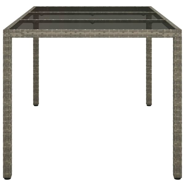 The Living Store Utebord 150x90x75 cm härdat glas och konstrotting grå -  Utebord