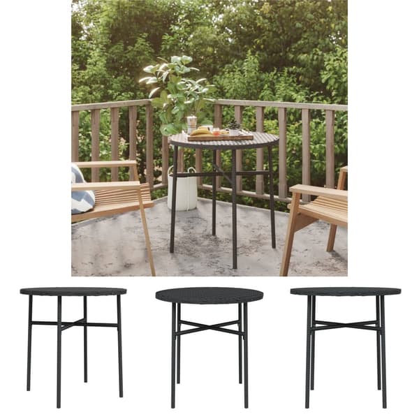 The Living Store tebord 45 cm polyrattan sort -  Haveborde