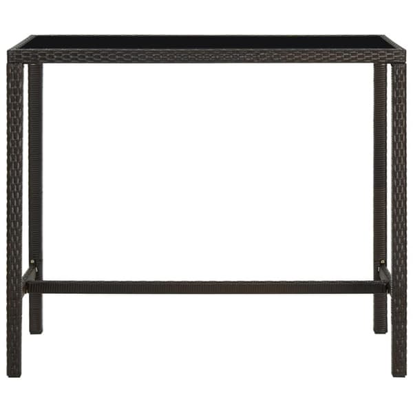 The Living Store barbord til haven 130x60x110 cm polyrattan og glas brun - Haveborde