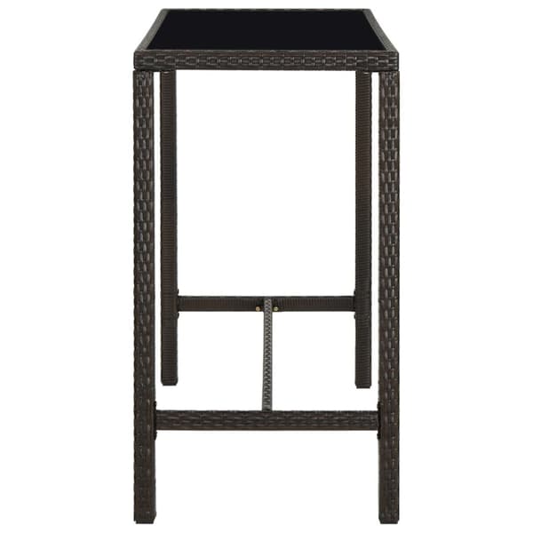 The Living Store barbord til haven 130x60x110 cm polyrattan og glas brun - Haveborde