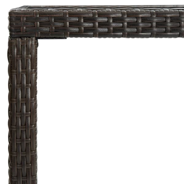 The Living Store barbord til haven 130x60x110 cm polyrattan og glas brun - Haveborde