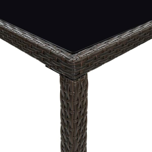 The Living Store barbord til haven 130x60x110 cm polyrattan og glas brun - Haveborde