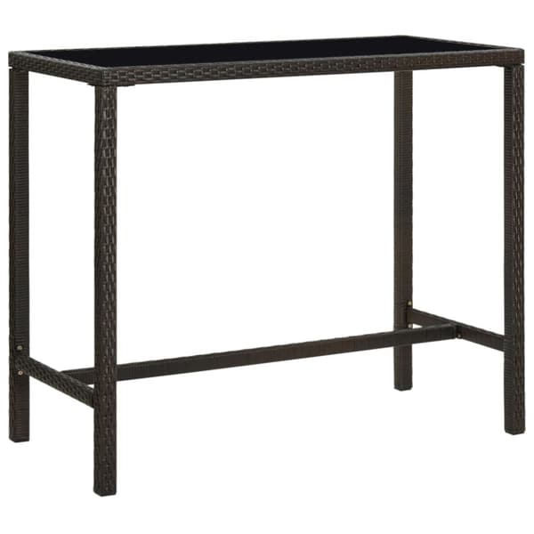 The Living Store barbord til haven 130x60x110 cm polyrattan og glas brun - Haveborde