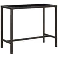 Miniatyrbillede 2 af 7: The Living Store barbord til haven 130x60x110 cm polyrattan og glas brun -  Haveborde