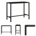 Miniatyrbillede 1 af 7: The Living Store barbord til haven 130x60x110 cm polyrattan og glas brun -  Haveborde