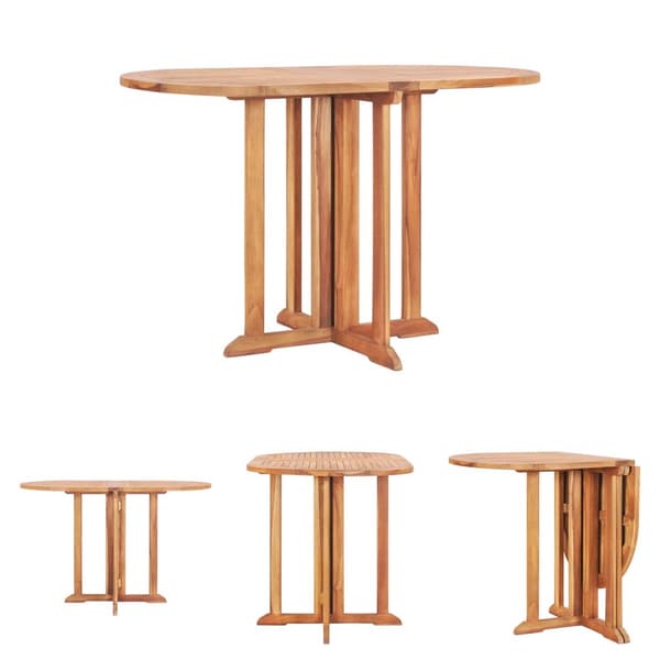 The Living Store foldbart havebord 120x70x75 cm massivt teaktræ - Haveborde