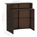 Miniatyrbillede 9 af 10: The Living Store barbord til haven 120x55x110 cm polyrattan brun -  Haveborde