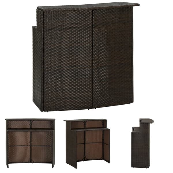 The Living Store barbord til haven 120x55x110 cm polyrattan brun -  Haveborde