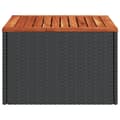 Miniatyrbillede 5 af 9: The Living Store havebord 55x55x37 cm polyrattan og akacietræ sort -  Haveborde
