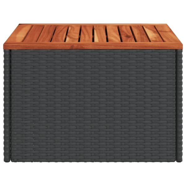 The Living Store havebord 55x55x37 cm polyrattan og akacietræ sort -  Haveborde