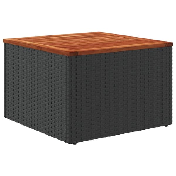 The Living Store havebord 55x55x37 cm polyrattan og akacietræ sort -  Haveborde