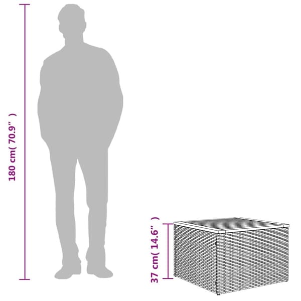 The Living Store havebord 55x55x37 cm polyrattan og akacietræ sort -  Haveborde
