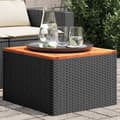 Miniatyrbillede 2 af 9: The Living Store havebord 55x55x37 cm polyrattan og akacietræ sort -  Haveborde