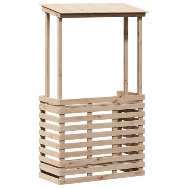 The Living Store udendørs barbord med tag 112,5x57x195,5 cm massivt træ -  Haveborde