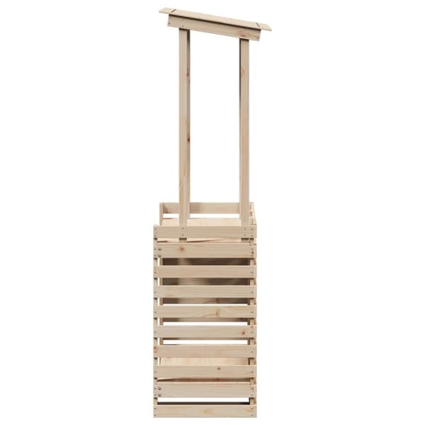 The Living Store udendørs barbord med tag 112,5x57x195,5 cm massivt træ -  Haveborde