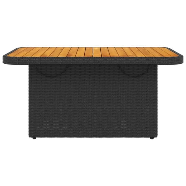 The Living Store havebord 90x55x71 cm polyrattan og akacietræ sort -  Haveborde