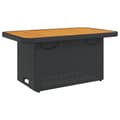 Miniatyrbillede 8 af 11: The Living Store havebord 90x55x71 cm polyrattan og akacietræ sort -  Haveborde