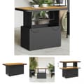 Miniatyrbillede 1 af 11: The Living Store havebord 90x55x71 cm polyrattan og akacietræ sort -  Haveborde