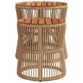 Pikkukuva 6 / 11: The Living Store Sivupöydät 2 kpl puinen pöytälevy beige polyrottinki -  Ulkopöydät