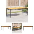 Miniatyrbillede 1 af 10: The Living Store havebord 180x90x75 cm polyrattan og akacietræ sort -  Haveborde