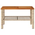Miniatyrbillede 5 af 10: The Living Store havebord 70x38x42 cm polyrattan og akacietræ beige -  Haveborde