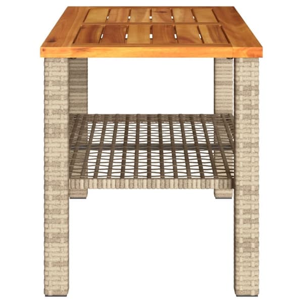 The Living Store havebord 70x38x42 cm polyrattan og akacietræ beige - Haveborde
