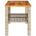 Miniatyrbillede 6 af 10: The Living Store havebord 70x38x42 cm polyrattan og akacietræ beige -  Haveborde
