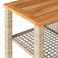 Miniatyrbillede 8 af 10: The Living Store havebord 70x38x42 cm polyrattan og akacietræ beige -  Haveborde
