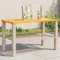 Miniatyrbillede 2 af 10: The Living Store havebord 70x38x42 cm polyrattan og akacietræ beige -  Haveborde
